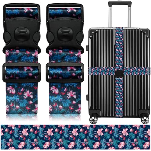 Luggage Straps for Suitcases (Pink Flowers)