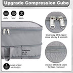 Packing Cubes for Travel Packing Organizers Compression Travel Cubes (Grey / Large)
