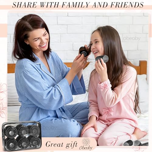 4 Sizes Self Grip Hair Rollers Set (Black)