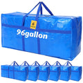 6 Pcs 96 Gallon Extra Large Moving Bags Heavy Duty Storage Bag (96 Gallon / Blue)