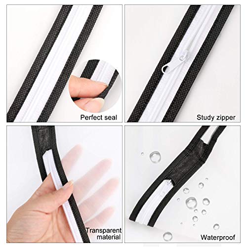 12 Pack Breathable Clothes Covers with Zip (12Pcs-Black Edge / 32" 40" 48" / 12Pcs)