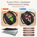 Lunch Bag Lunch Box for Women Men Insulated Reusable Large Lunch Tote Bag Adult Leakproof Simple Cooler Bag for Office Work Picnic Beach or Travel (B-Black / Medium - 10L)
