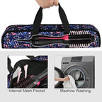 Travel Case for Blow Dryer Brush (Blue Flowers)