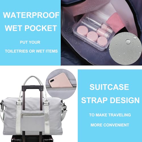 Travel Duffle Bag (Light Grey)