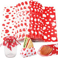 100 Pcs Valentine's Day Wax Paper Sheets for Food Wrapping (Red, White / Valentine's Stylish)
