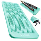 Curling Iron Silicone Mat Heat Resistant for Travel Dual Voltage Flat Iron (Green)
