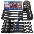 MOCA Heavy Duty Ratchet Straps Tie Down 4 Pack 1.6" x 15ft (Black / 15ft)