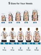Waterproof Dry Bag Backpack with Emergency Whistle (40L / Flower)