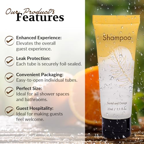 Hotel Shampoo Bulk 1.Oz Each Individually Wrapped Travel Size Shampoo 200 PCS Per Case Leak (1 Fl Oz (Pack of 200))