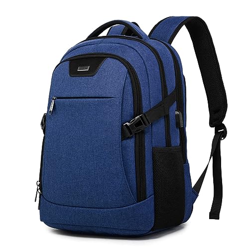 DUALSNG Travel Work Laptop Backpack With USB Charging Port Fits 15.6 15 14 13 Inch Laptop and Notebook Business Anti Theft College Computer Bag Back Pack for Women Men (Blue / 15.6 Inch)