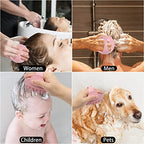 Silicone Scalp Massager Shampoo Brush Hair Scrubber Scalp Brush for All Hair Types of Women (Pink / 1 Count(Pack of 1))