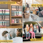 Clear Moving Bags Heavy Duty Extra Large with Strong Zipper Handles (Clear / 8 Pack)