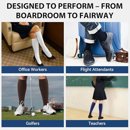 Copper Compression Dress Socks for Women & Men (XX-Large / Blue Purple)
