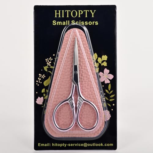 Small Pointed Scissors for Women Men Facial Hair (Pink)