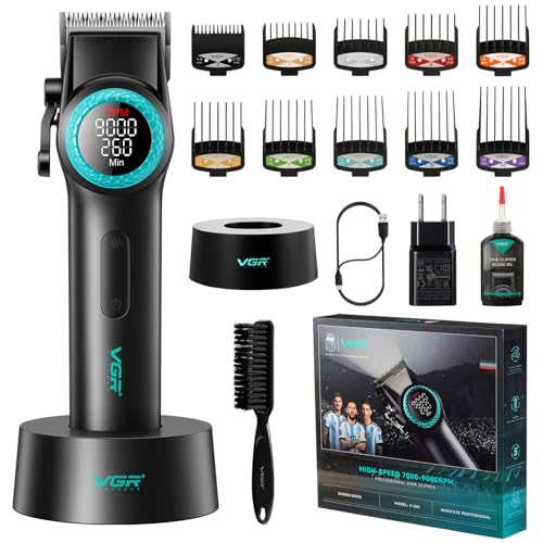 001 Professional Hair Clippers for Men with Charging Base (001 Single Black)