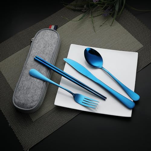 Travel Utensils with Case (Blue)
