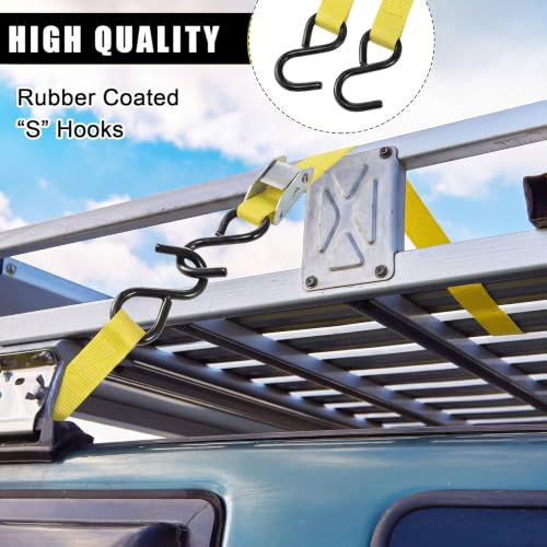 16 Pcs Cambuckle Tie Down Straps 1763lbs Break Strength (Yellow)