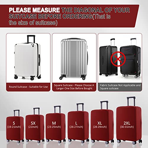 Travel Luggage Cover (Claret / 19-21 inch)