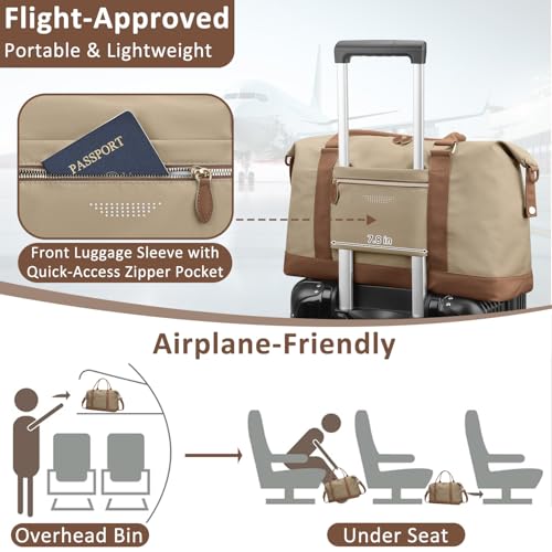Women Travel Duffle Bags (Khaki / Large)