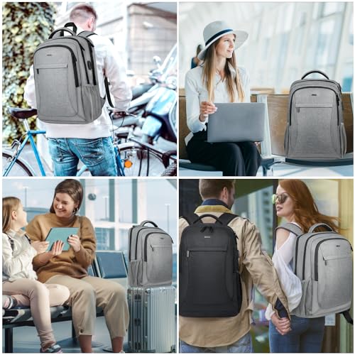 15.6 Inch Travel Laptop Backpack with USB Port (Grey)