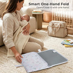Portable Changing Pad (White-Flowers)