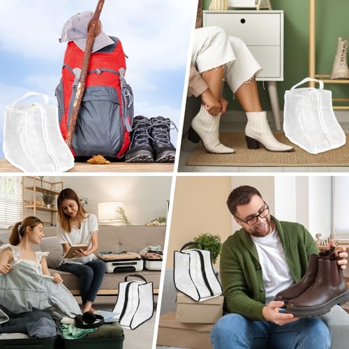 Boot Storage Bags [2PCS] (White, Black / 28cm Short)
