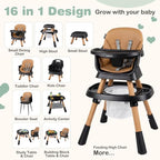 16 in 1 High Chair (Coffee)