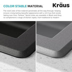 Black 33 in Single Bowl Drop In Granite Kitchen Sink KGD (Single Bowl Drop In Sink / Black)