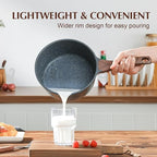 2.0 Quarts Nonstick Saucepan with Lid (Gray Granite / 2 Quarts)