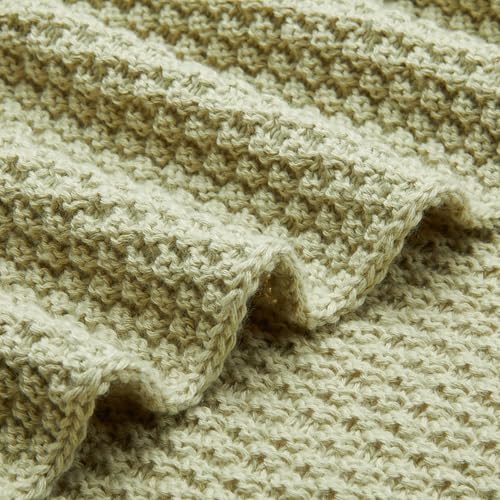 Chunky Cable Knit Throw Blanket for Couch (Knitted / Sage Green)