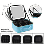 Makeup Organizer Bag with Mirror (Blue / Integrated)