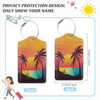 3 Pack Luggage Tag for Suitcase (Tropical Sunset Palm)