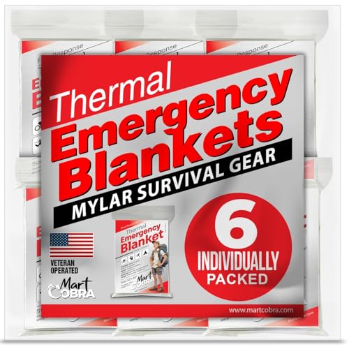 Emergency Blankets for Survival Gear and Equipment x6 (Silver / 6 pack)
