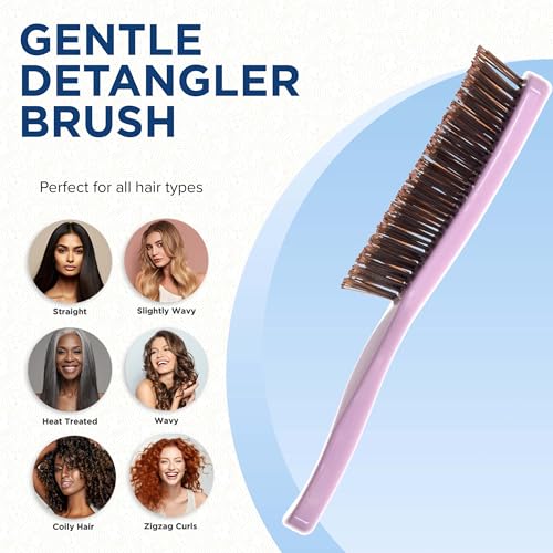 Gentle Detangler Hair Brush for Men (Large / Pink)