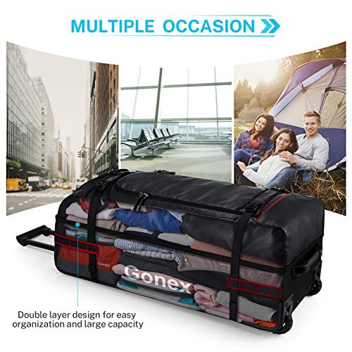 Rolling Duffle Bag with Wheels (Black / 33 inch)