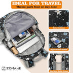 Lightweight Packable Backpack 30L (30L / D-black,floral Pattern)