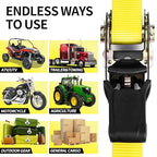 Ratchet Tie Down Straps (8PK Yellow)