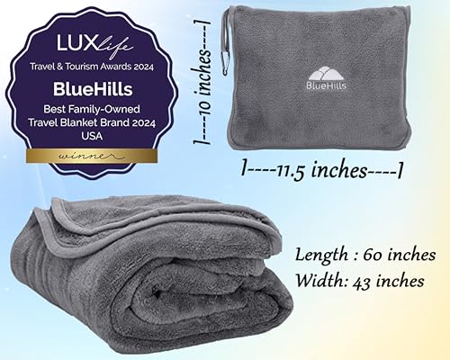 Premium Soft Travel Blanket Pillow 2 (Travel / Gray-1pk-t007)