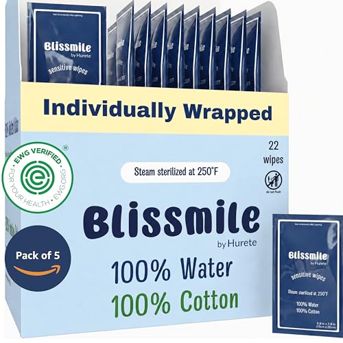 100% Water Wet Wipes (22 Count (Pack of 5))