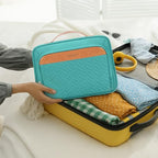 Travel Hanging Toiletry Bag for Women (Blue / Large*1 + Leak Proofing Bottle Covers*8)