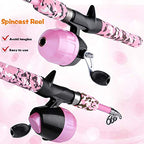 Kids Fishing Pole (Camo Pink / 4.92 ft)