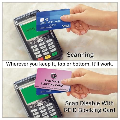 2 Pack RFID Blocking Card for Credit Debit ID Card (Pink)