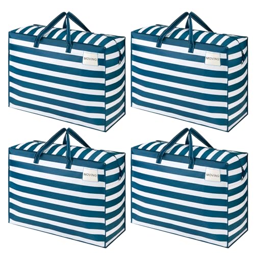 Heavy Duty Moving Bags (Classic Navy Stripe / 27 Gallon-4 Pack)
