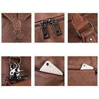 Leather Travel Bag with Shoe Pouch (Color / Brown)