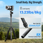 54" 137cm Carbon Fiber Travel Tripod for Camera with 360° Ball Head (54.5" Travel Tripod)
