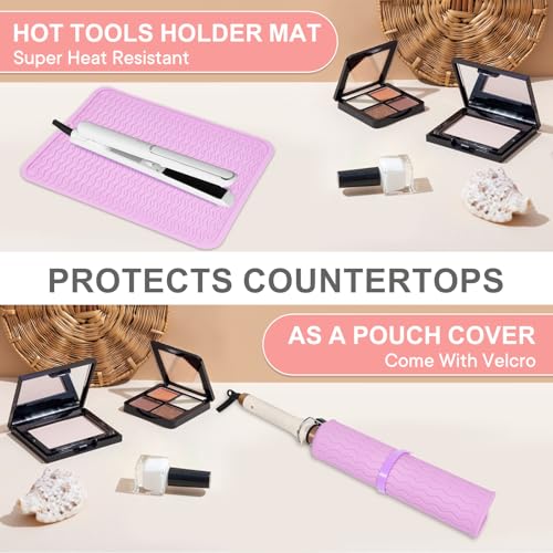 Oversize Silicone Heat Resistant Mat for Hair Tools (Purple)