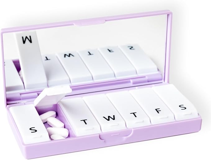 PORT X POLISH Designer Weekly Pill Box Organizer | Compact, Stylish 7-Day by PORTXPOLISH