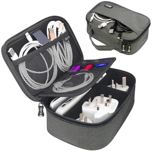 Travel Electronics Organizer Small Carrying Case for Cables Phone Chargers USB Plugs Power Cords Earbuds Adapter Tech Accessories Pouch (Starlight Special Edition)