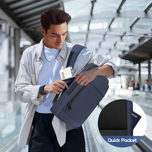 Business Backpack for Men Lightweight Commute Laptop Backpack Anti (17.3" / Classic / Blue)