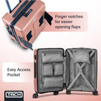Patented Connecting Hard Shell 3 Piece Luggage Set (Pink / 3-Piece Set)